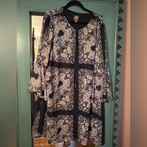 Boho Paisley Long Sleeve Tunic Dress - Navy, Peach  & Cream
Vince Camuto Brand